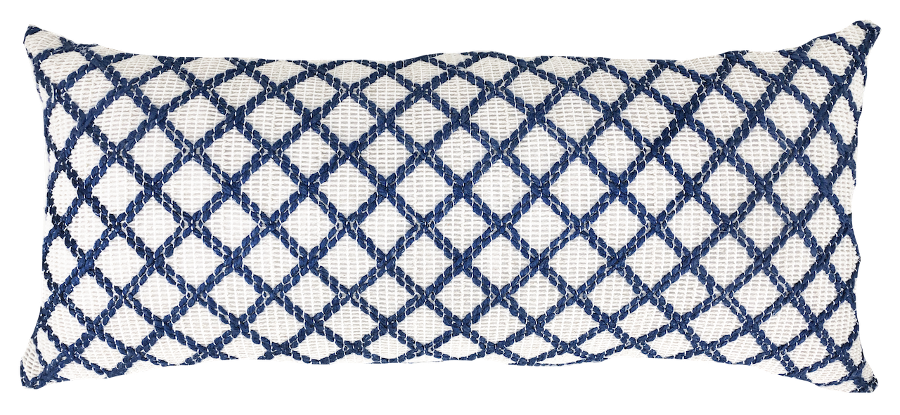 Almofada Croche Tramado Decortextil 25x52 - Azul 1