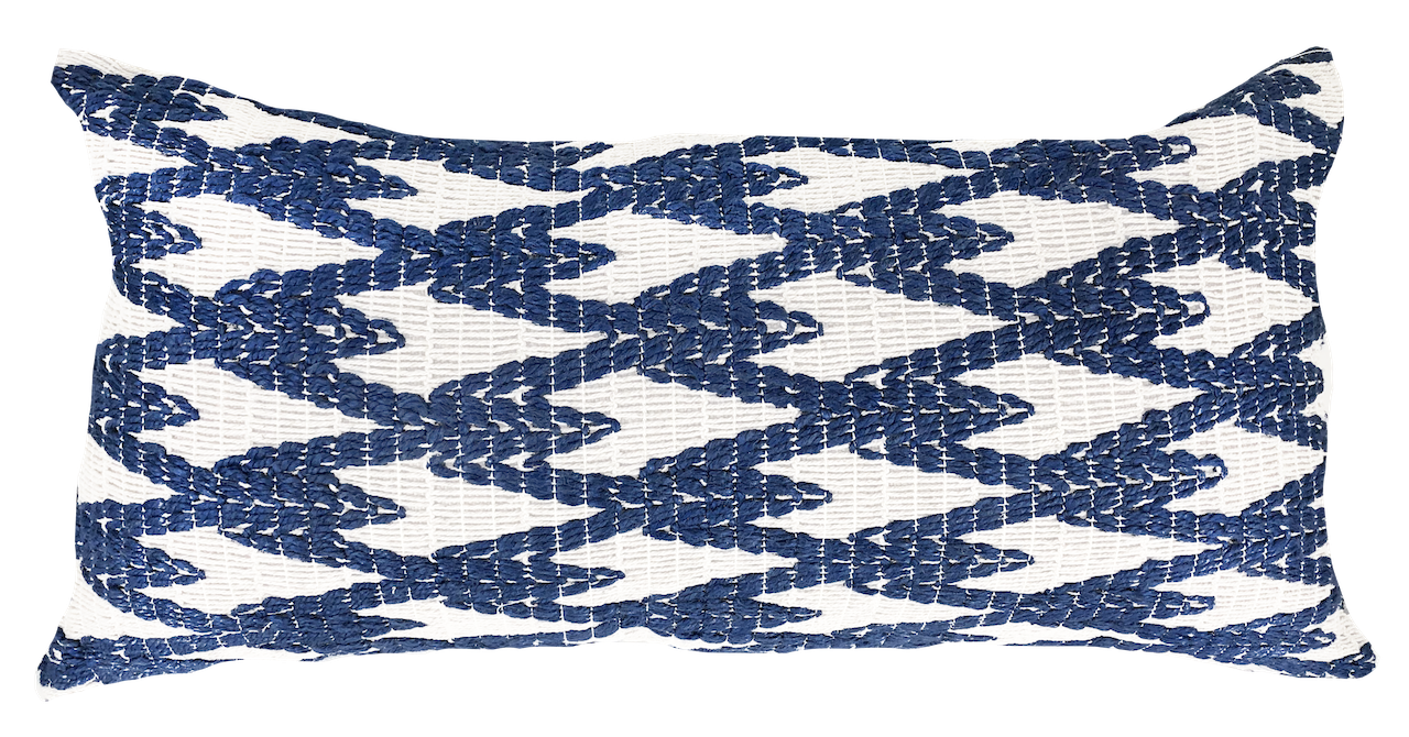 Almofada Croche Tramado Decortextil 25x52 - Azul 2