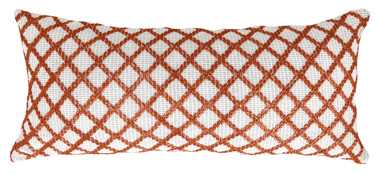 Almofada Croche Tramado Decortextil 25x52 - Laranja 1