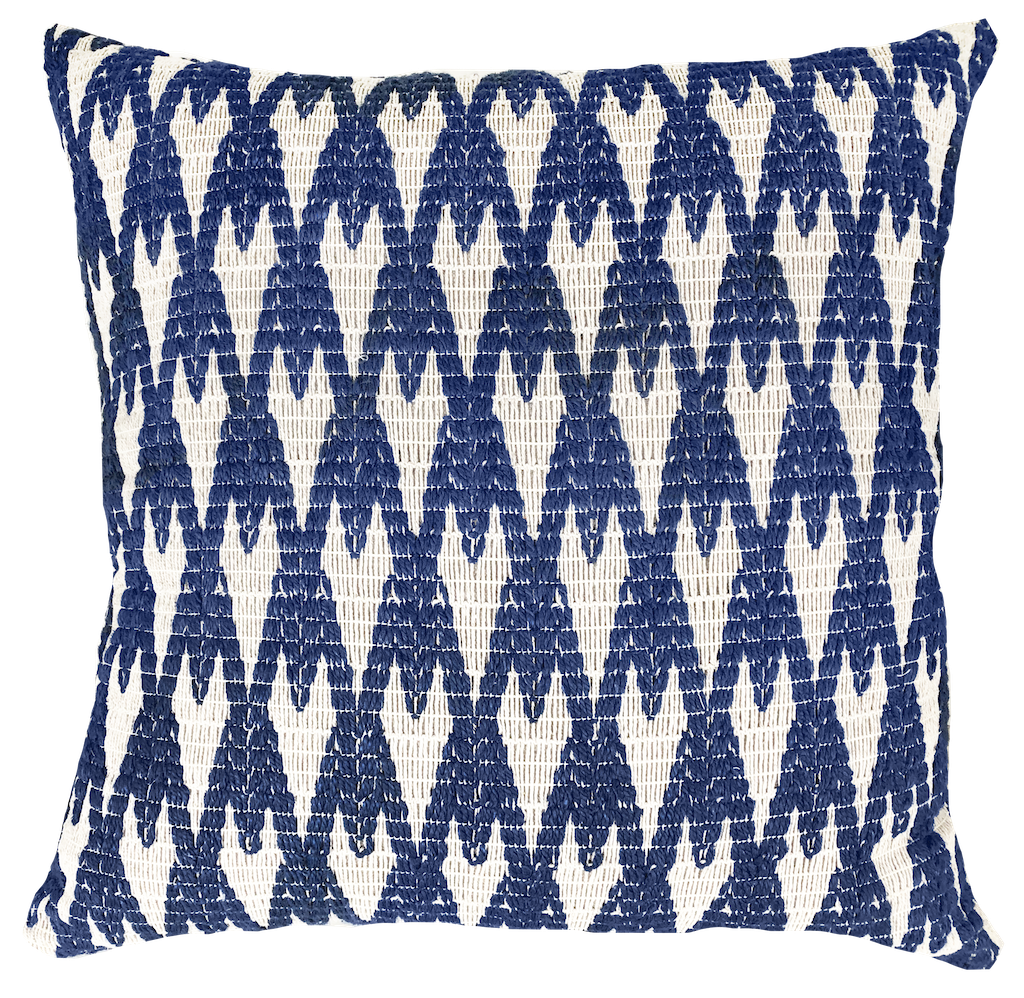 Almofada Croche Tramado Decortextil 52x52 - Azul 2