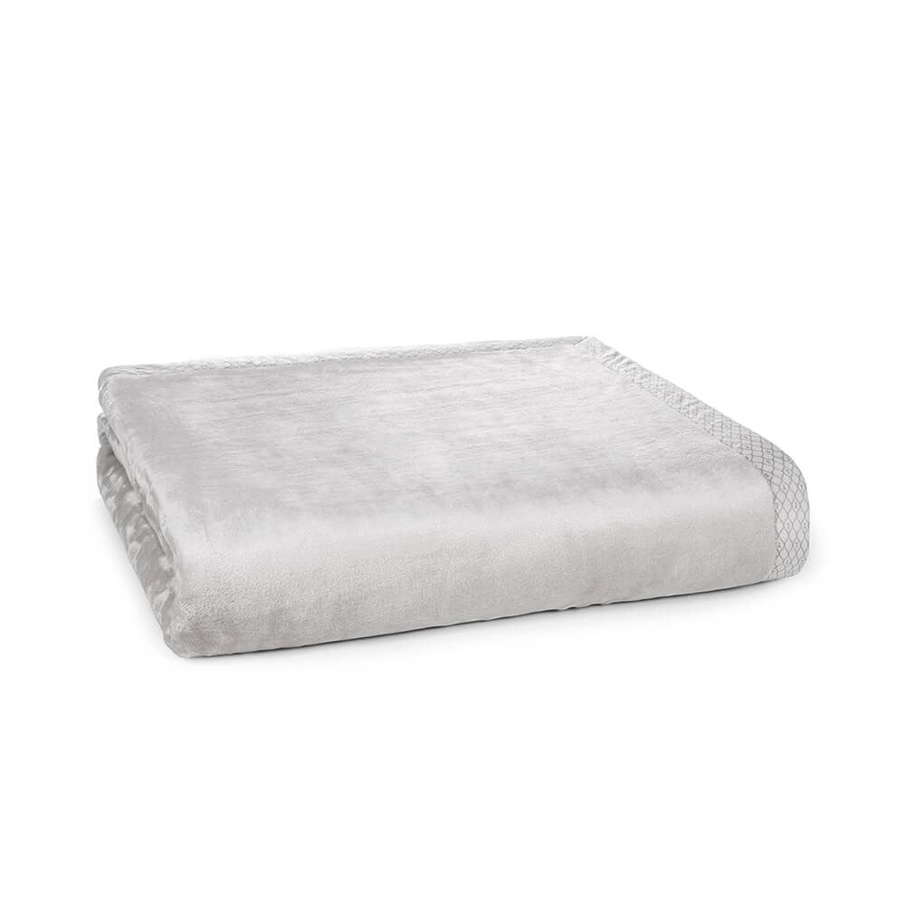 Cobertor King Trussardi 100% Microfibra Aveludado Piemontesi Platino Bege