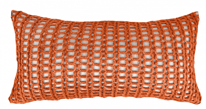 Almofada Croche Tramado Decortextil 25x52 - Laranja 3