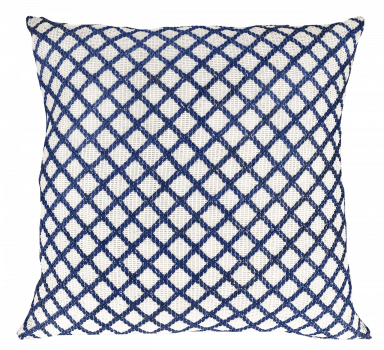 Almofada Croche Tramado Decortextil 52x52 - Azul 1