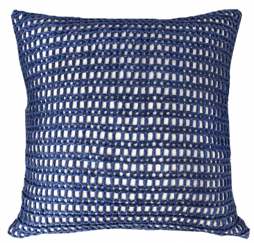 Almofada Croche Tramado Decortextil 52x52 - Azul 4
