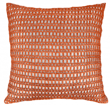 Almofada Croche Tramado Decortextil 52x52 - Laranja 3